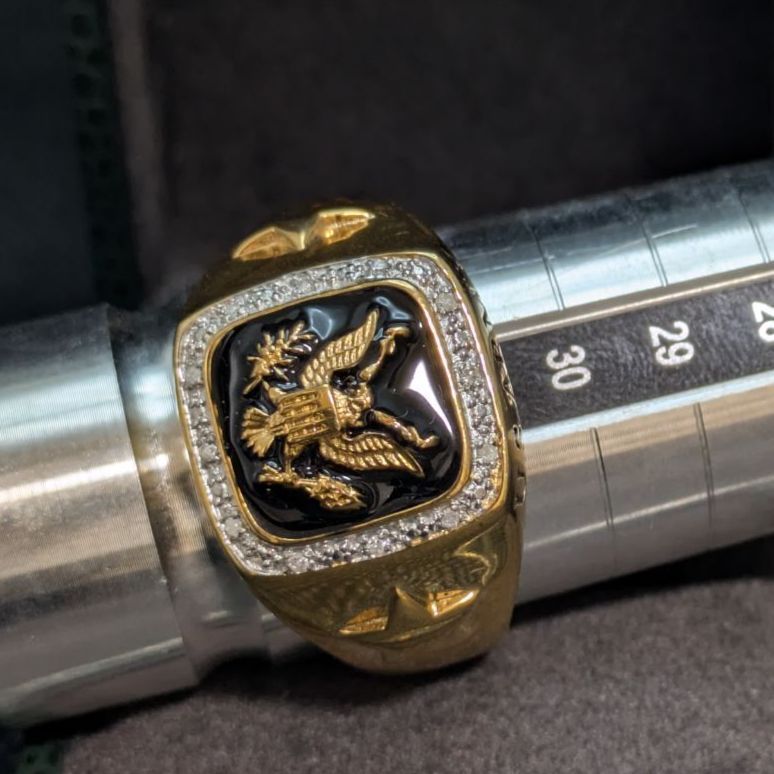 ダンベリーミント 米軍退役軍人 ベテランリング ミリタリー 18K GF US