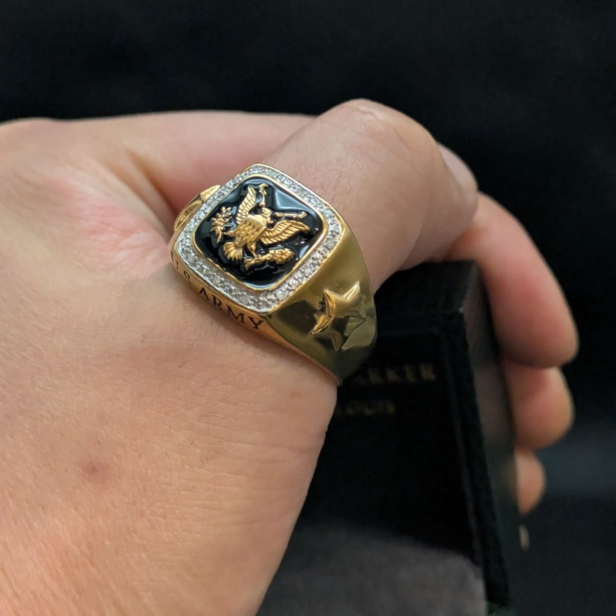 ダンベリーミント 米軍退役軍人 ベテランリング ミリタリー 18K GF US