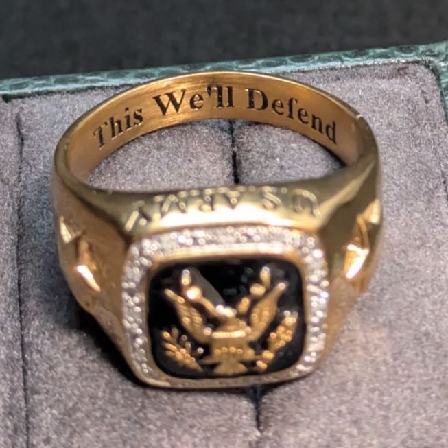 ダンベリーミント 米軍退役軍人 ベテランリング ミリタリー 18K GF US