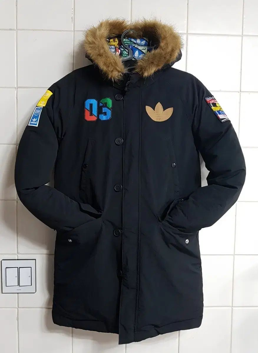 アディダス オリジナル ロングダウンジャケット - メルカリ