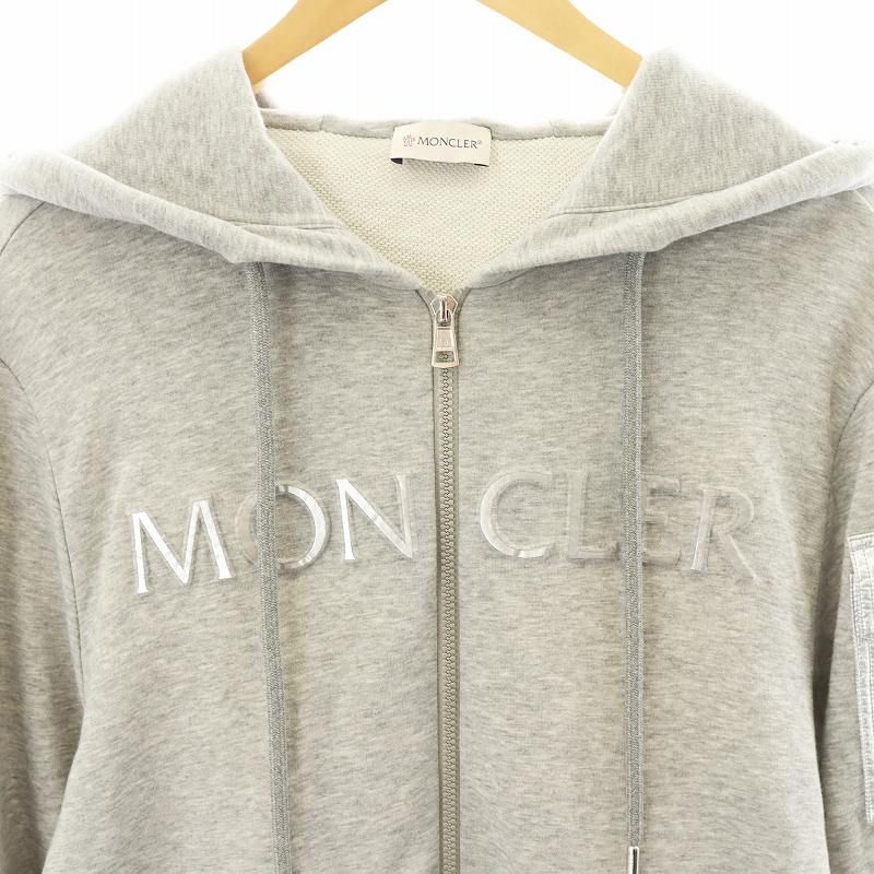 Y*u様 MONCLER グレー フルジップ パーカー　L モンクレール MONCLER FELPA CON CAPPUCCIO パーカー ジップアップ