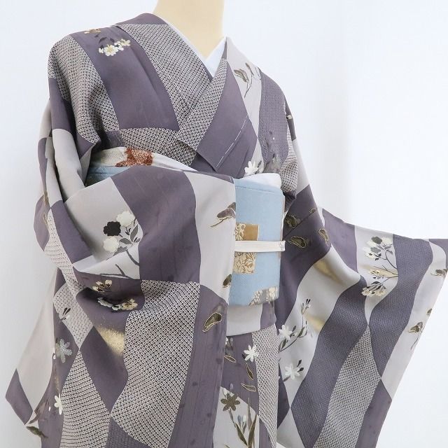 ❁tomihisa❁未着用 スワトウ刺繍 着物“自分色のフォーカス…心に同調