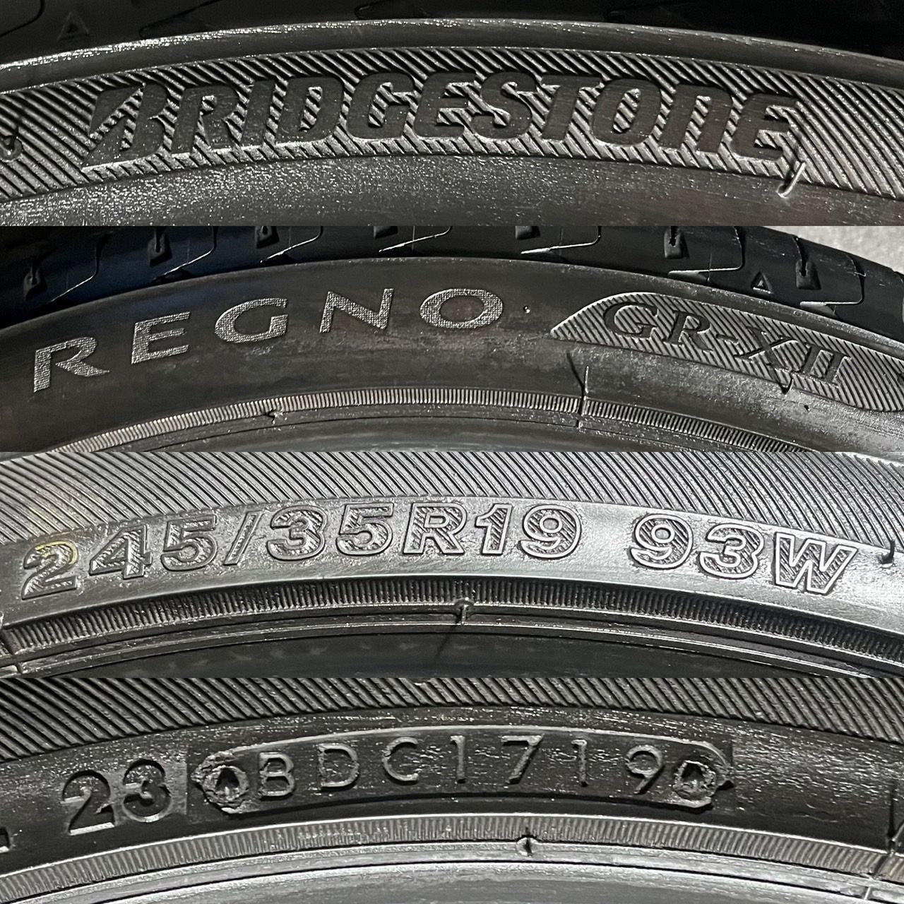 2019年製 約6.5～6.8分山 ブリヂストン BRIDGESTONE レグノ REGNO GR