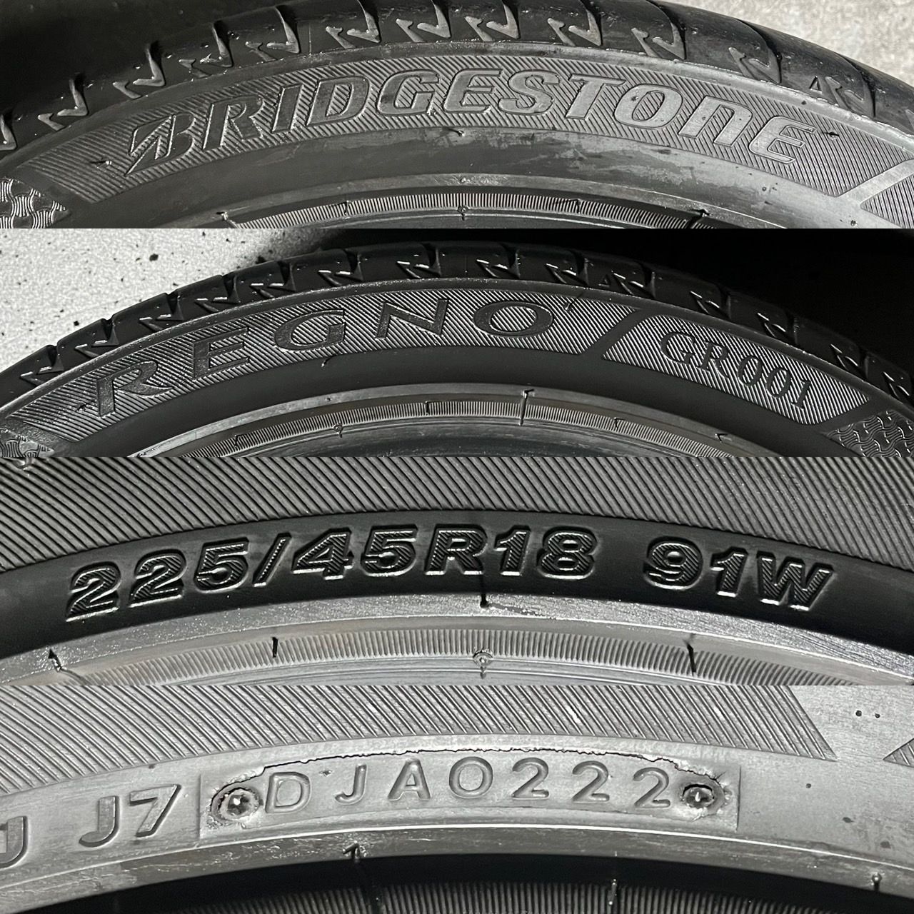 2022年製 約7分山 ブリヂストン BRIDGESTONE レグノ REGNO GR001 225