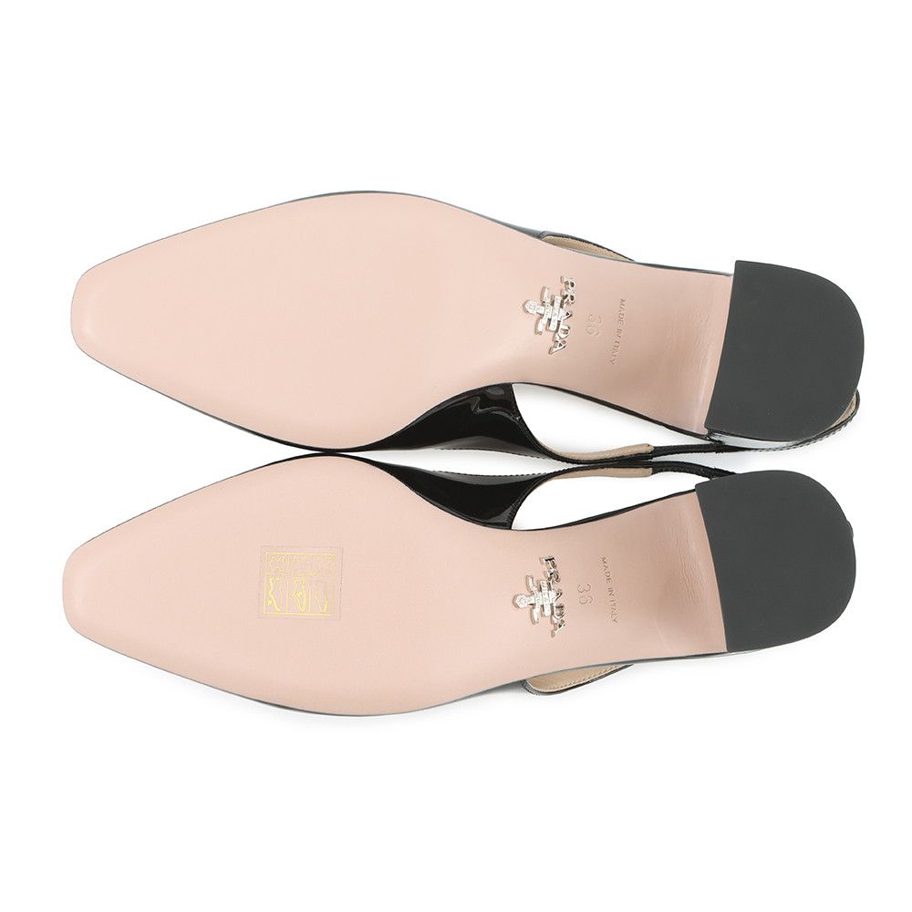 PRADA プラダ スクエアトゥ スリングバック パンプス 36 プラダ パンプス スリングバックパンプス パテント レディースサイズ36