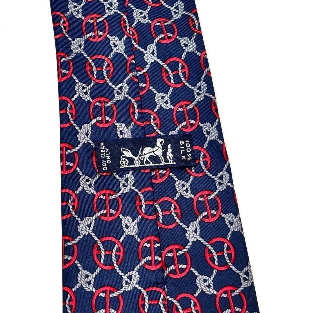 美品✨ エルメス ネクタイ ネイビー 紺 シルク ハイブランド - メルカリ