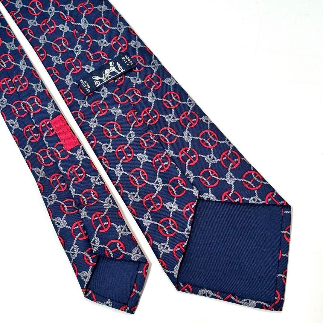 美品✨ エルメス ネクタイ ネイビー 紺 シルク ハイブランド - メルカリ