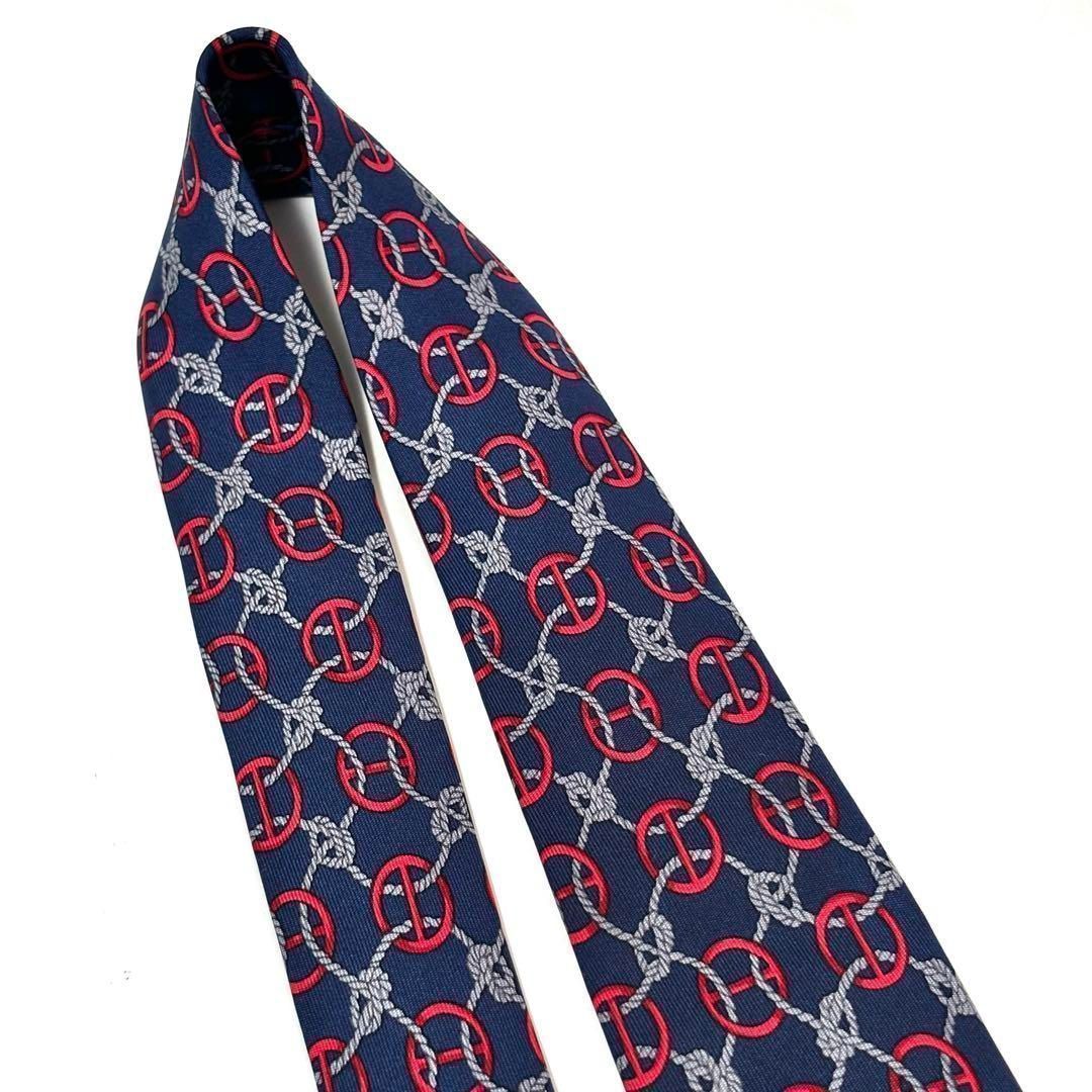 美品✨ エルメス ネクタイ ネイビー 紺 シルク ハイブランド - メルカリ