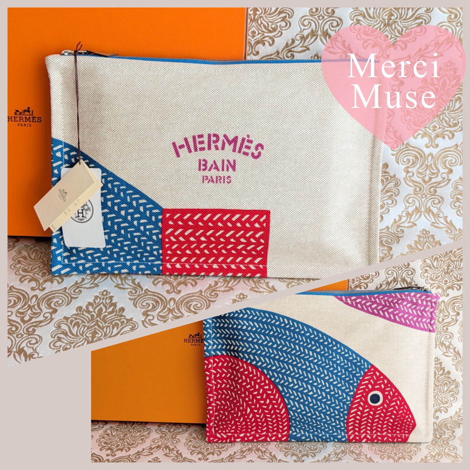 ❤未使用品❤フラットポーチ ヨッティング カノエH セカンドバッグ エルメス ❤未使用品❤フラットポーチ ヨッティング ポワソン セカンドバッグ