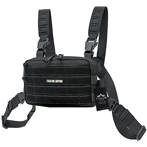 TAILOR JAPAN マイクロチェストリグ チェストリグ タクティカルベスト サバゲーベスト 軽量 ベルクロ モール ハイブリットシステム 1000Ｄナイロン 黒 ブラック 彡 652404 ee