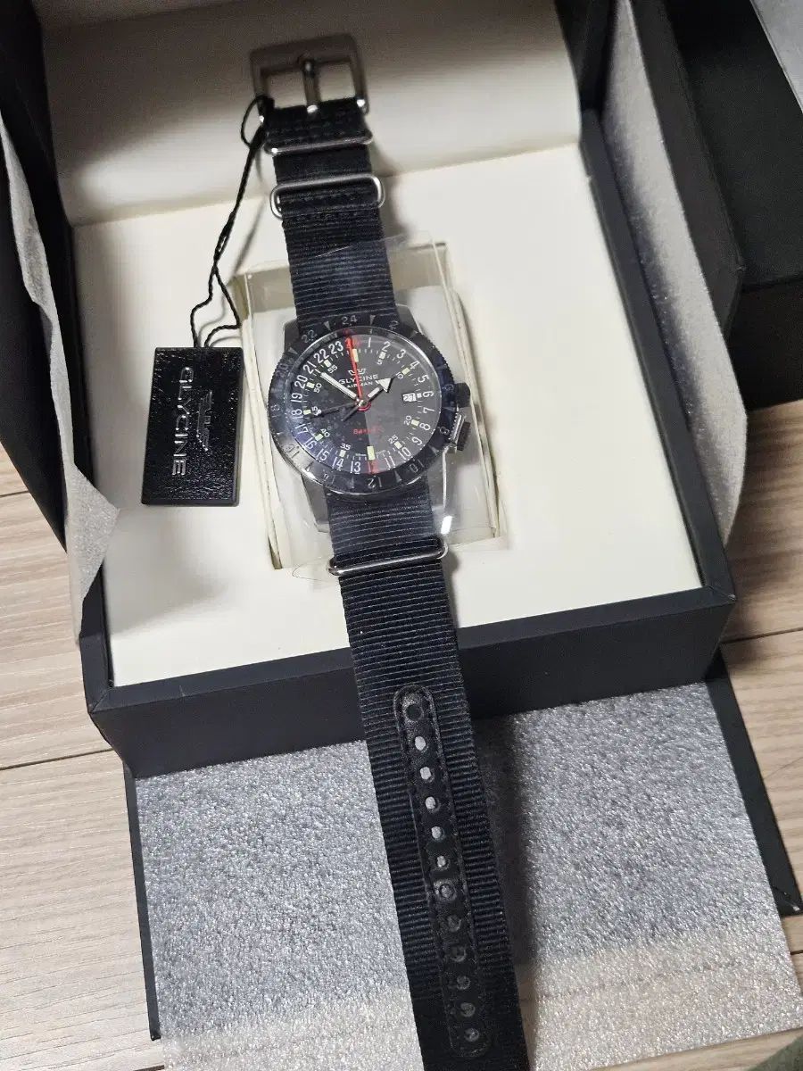  GLYCINE エアメン ベース22 GMT GL293 ストレスフリー 自動巻き時計 腕時計(アナログ)