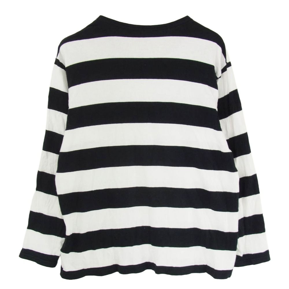 【極美品】Y's ヨウジヤマモト ボーダーカットソー　長袖　白×黒　M Yohji Yamamoto ヨウジヤマモト HD-T52-074 REGULATION Yohji Yamamoto