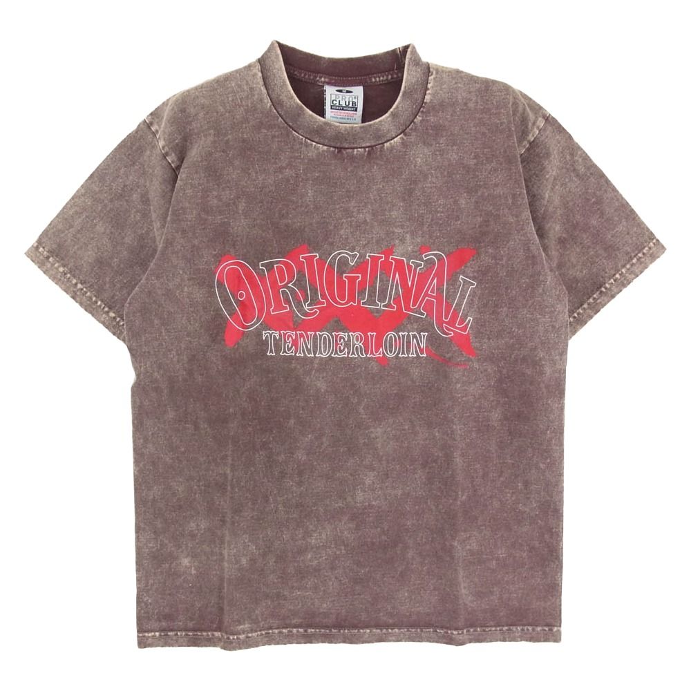TENDERLOIN TEE ACID WASH XXX BROWN　xl TENDERLOIN テンダーロイン TEE ACID WASH XXX ロゴ プリント アシッド