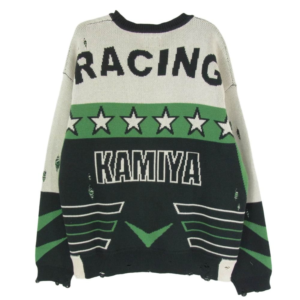 カミヤ KAMIYA 25AW G15P0066-0 Racing Jqd Sweater ダメージ加工 