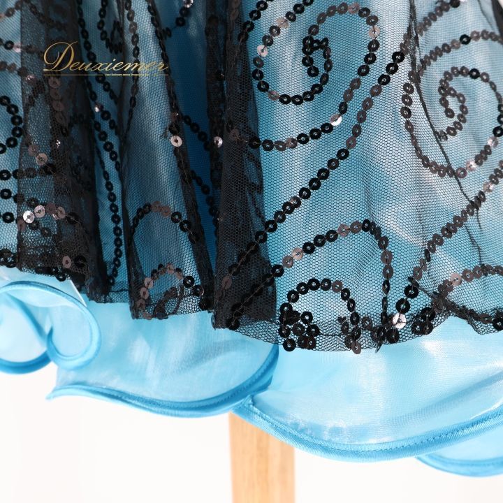 社交ダンス　デモ・競技用ブルーラテンドレス 社交ダンスラテンドレス】商品番号 A- 22913（ネイビーブルー 濃紺