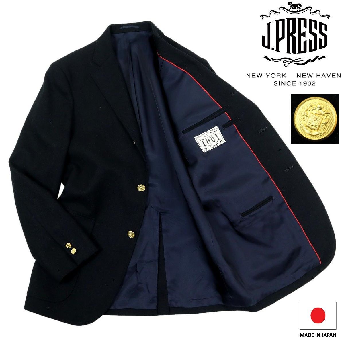 J.PRESS テーラードジャケット B3686】【日本製】【金釦】J.PRESS REAL COLLEGE FLANNEL 1001カレッジ