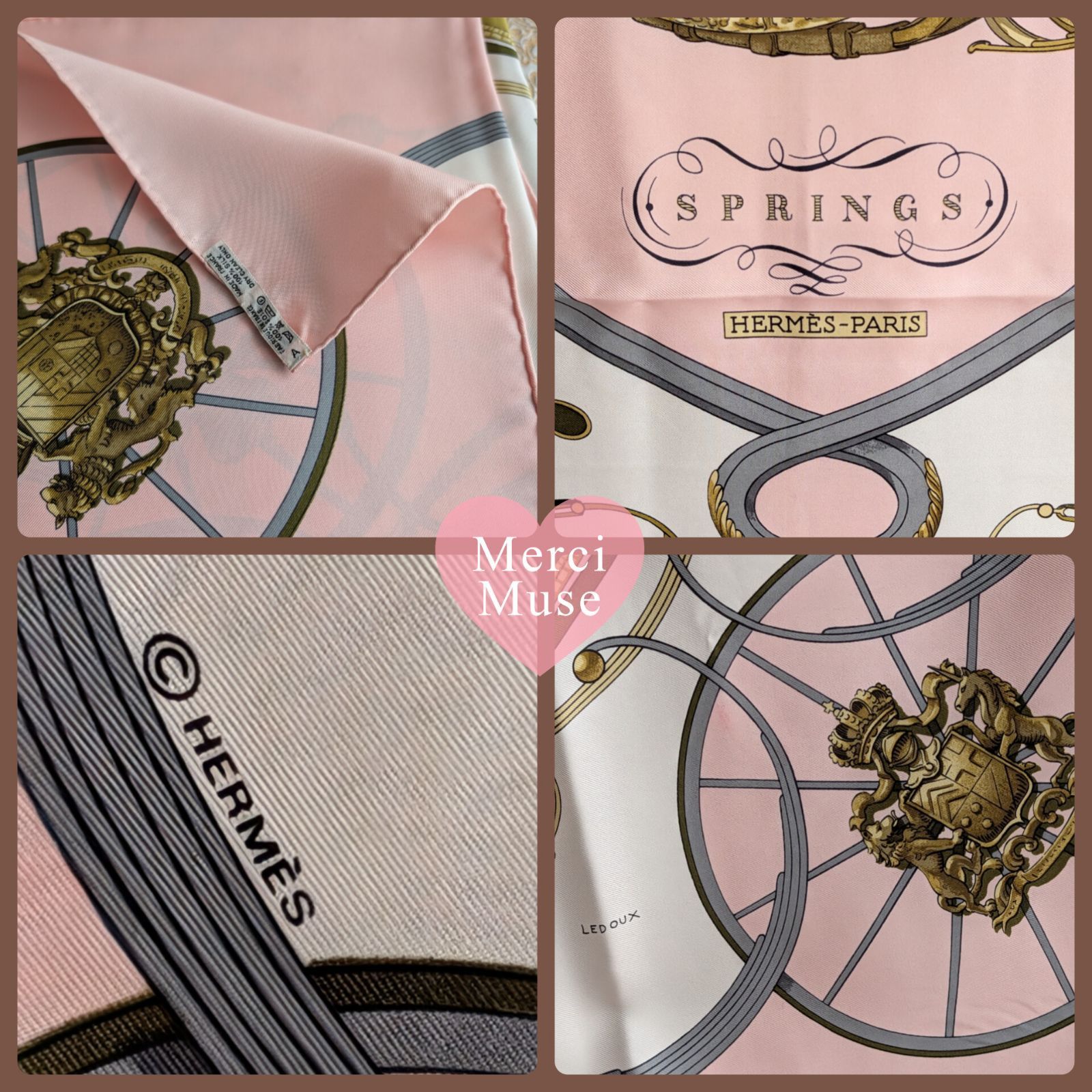 ❤お得なお品❤クリーニング済 エルメス カレ90 ピンク スカーフ ❤お得なお品❤クリーニング済 エルメス カレ90 ピンク スカーフ