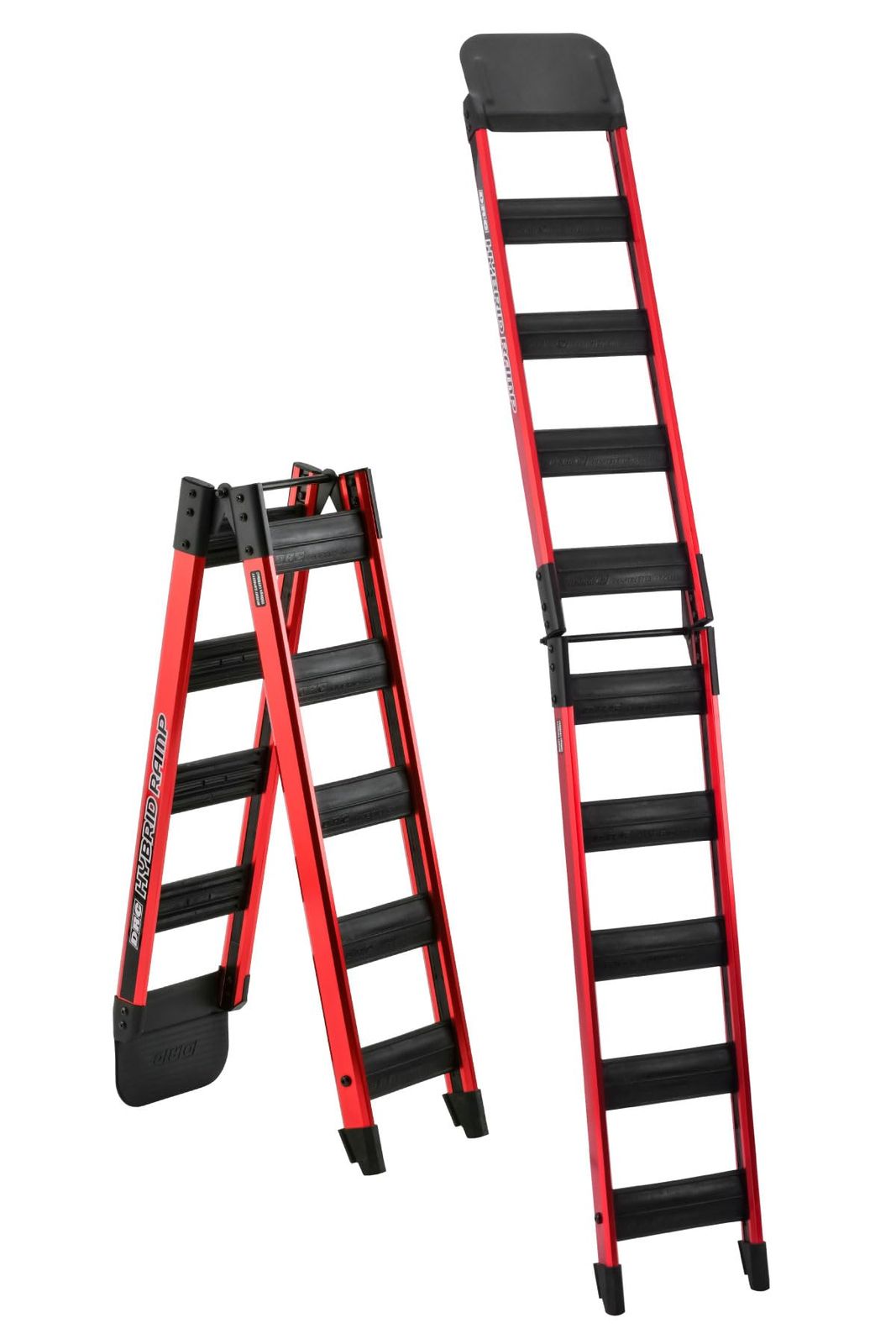 ディーアールシー DRC ハイブリッドランプ 180 cm レッド 折りたたみタイプ 耐荷重 190 kg 軽量 アルミ 樹脂 バイク オートバイ トランポ ラダー ブリッジ スロープ ダートフリーク Dirtfreak G 4778