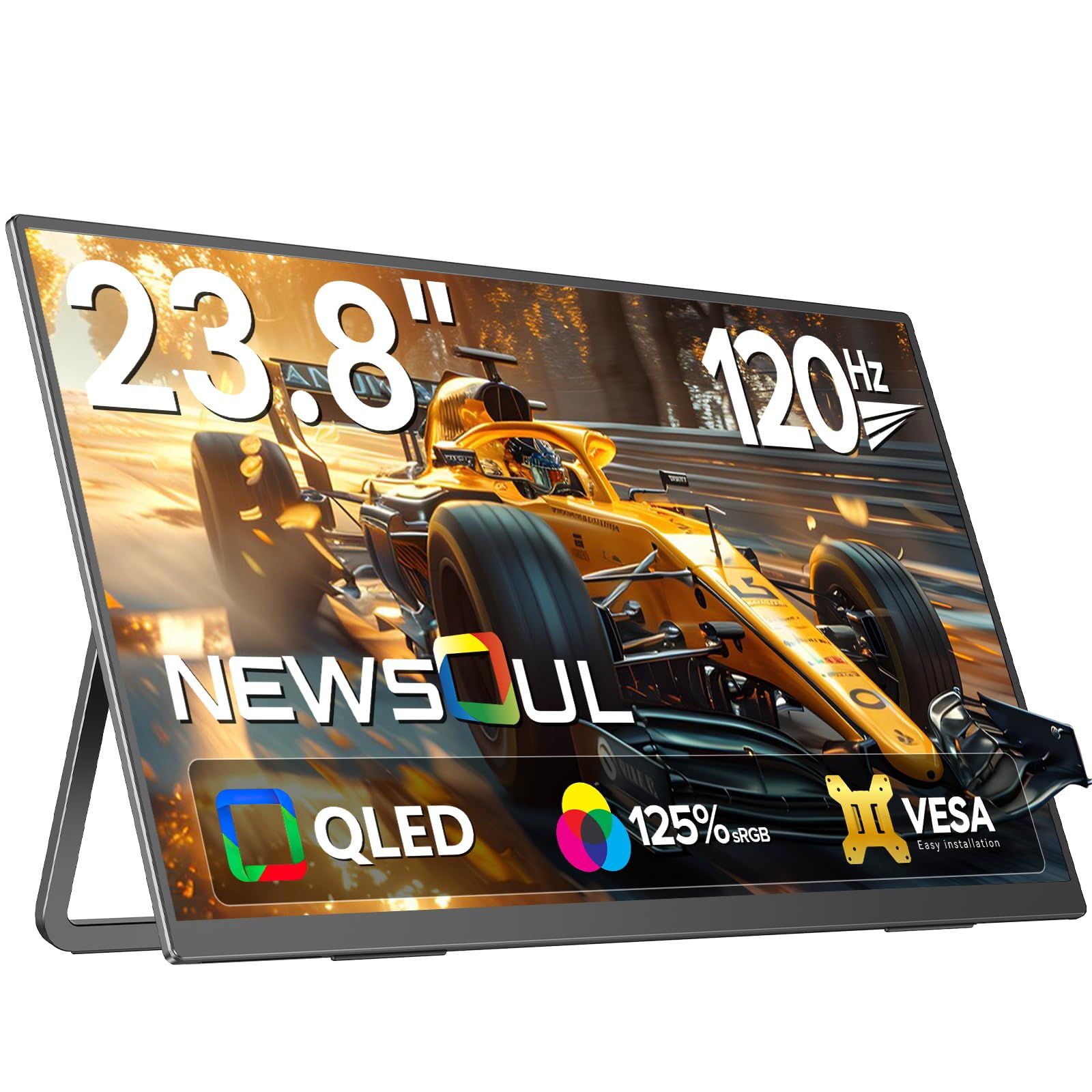 新品 23.8インチ QLED モバイルモニター Newsoul モバイルディスプレイ