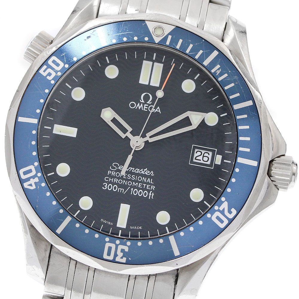 オメガ OMEGA 2531 80 シーマスター300 デイト 自動巻き メンズ 保証書付き_936401