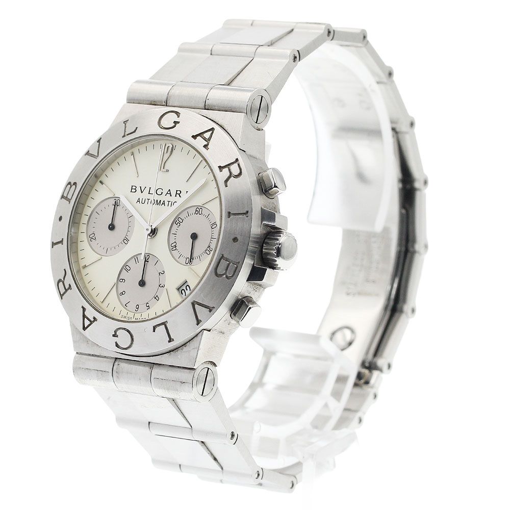  ブルガリ BVLGARI CH35S ディアゴノ スポーツ デイト クロノグラフ 自動巻き メンズ 保証書付き_922163 大人カジュアル 自動巻き時計 腕時計(アナログ)