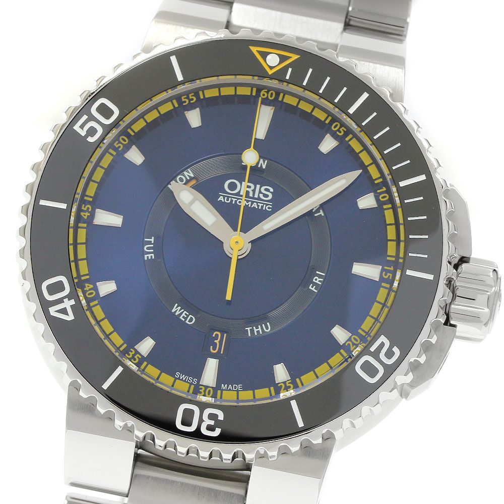 オリス ORIS 01 735 7673 4185 アクイス グレートバリアリーフ リミテッドII デイト 自動巻き メンズ 保証書付き_934031