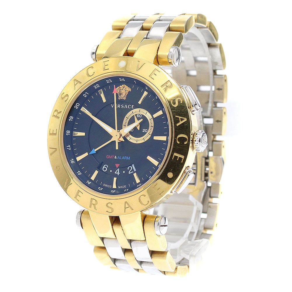 ヴェルサーチ VERSACE 29G 79D009S079 Vレース GMT アラーム クォーツ 
