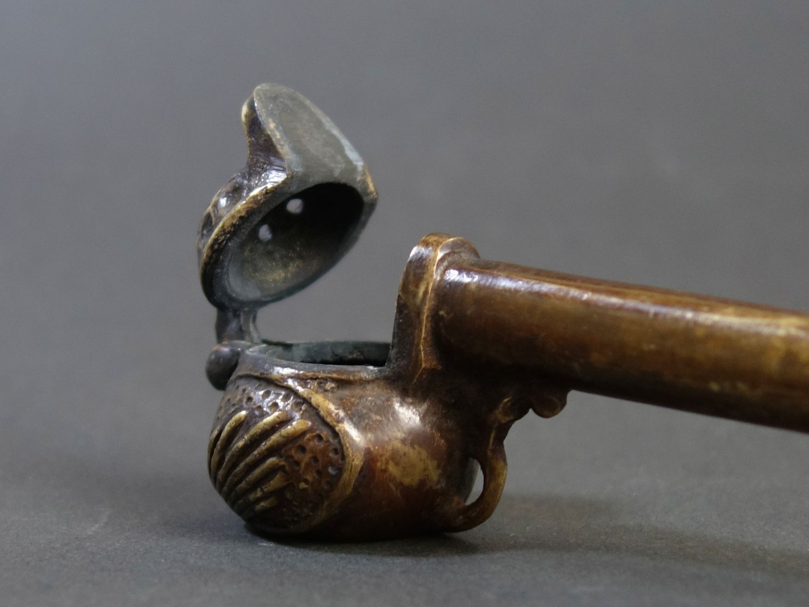 矢立 【 真鍮製 装飾 矢立 4点 】書道具 骨董 古美術 アンティーク