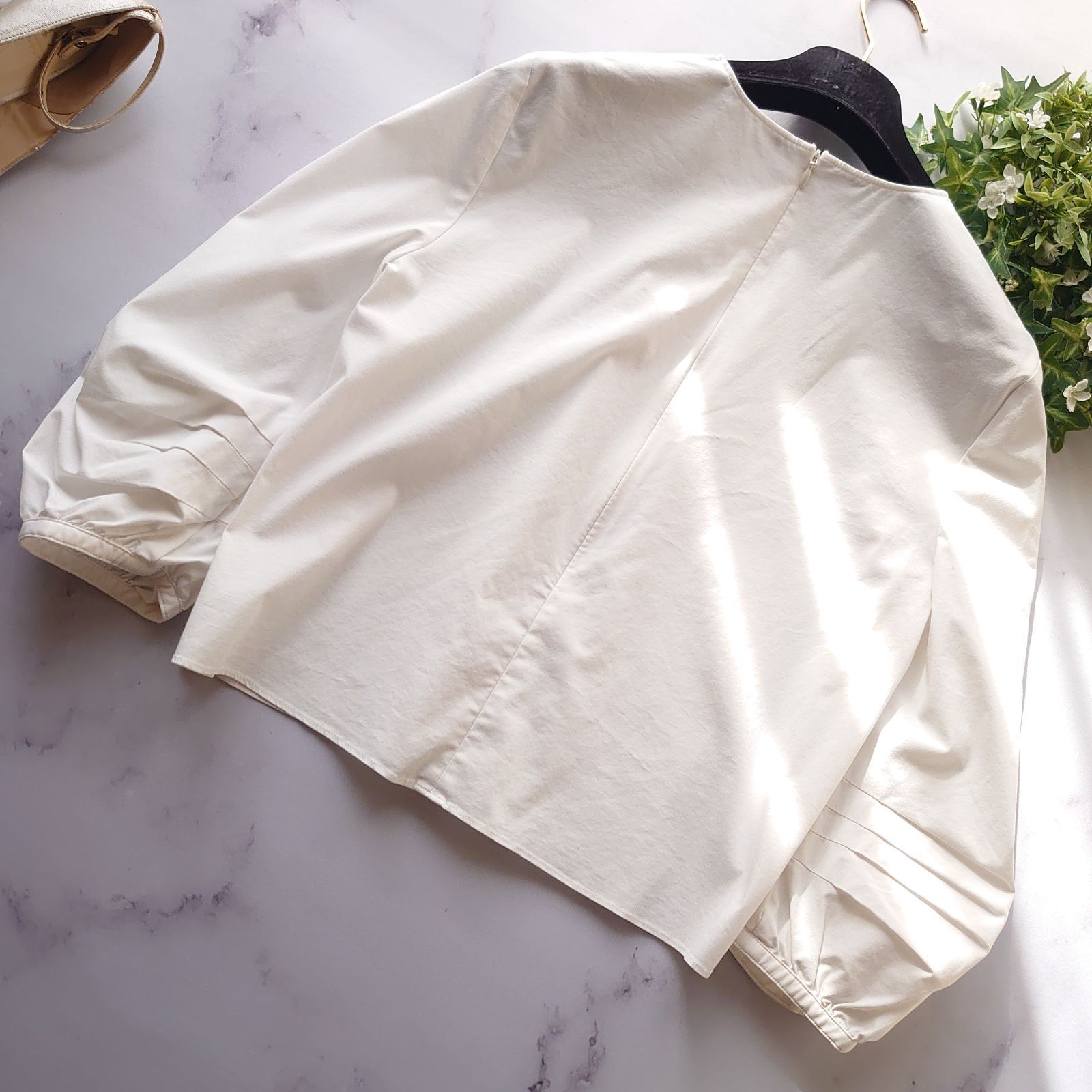 23SS セオリーリュクス 七分袖カットソー ブラウス ホワイト 38 M