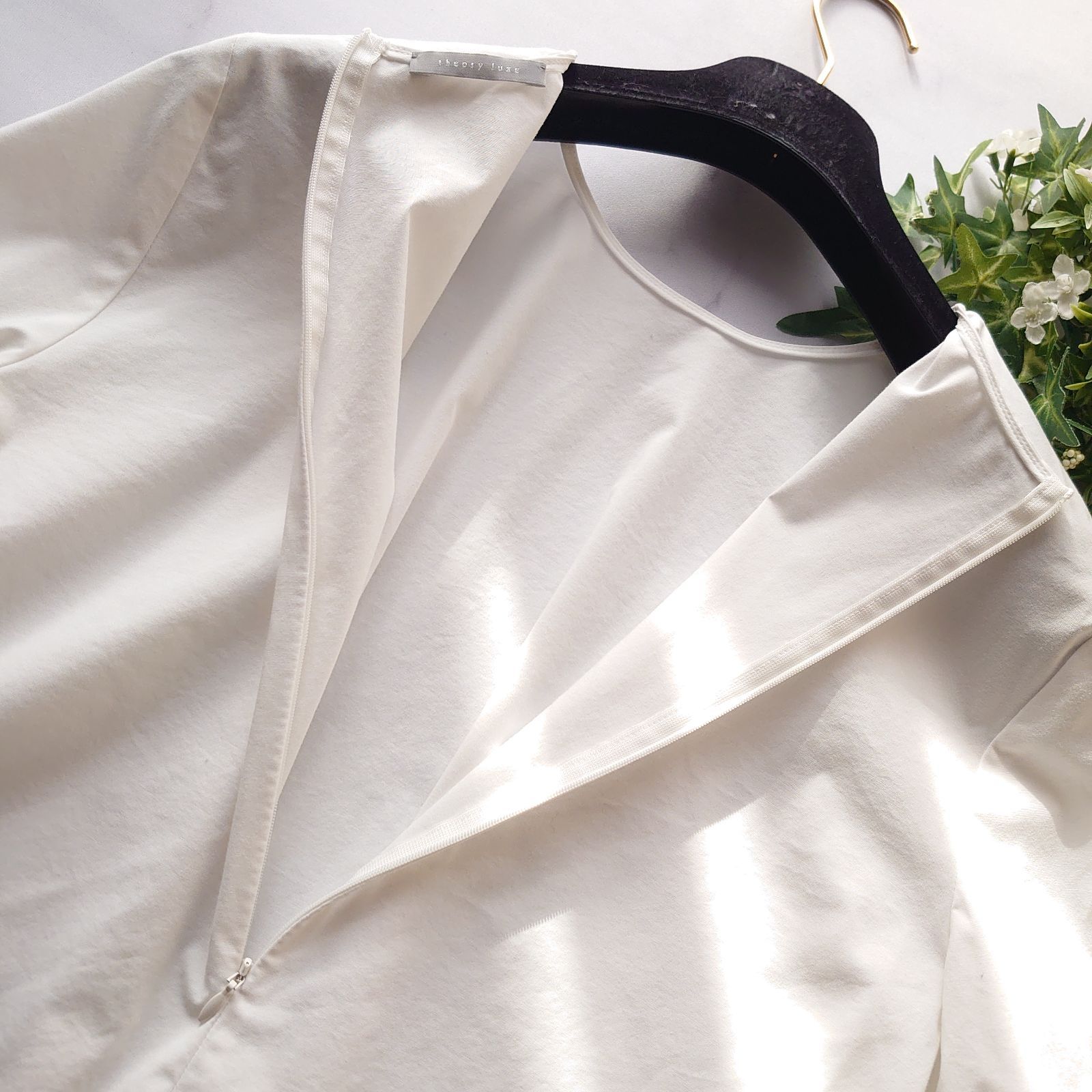 23SS セオリーリュクス 七分袖カットソー ブラウス ホワイト 38 M