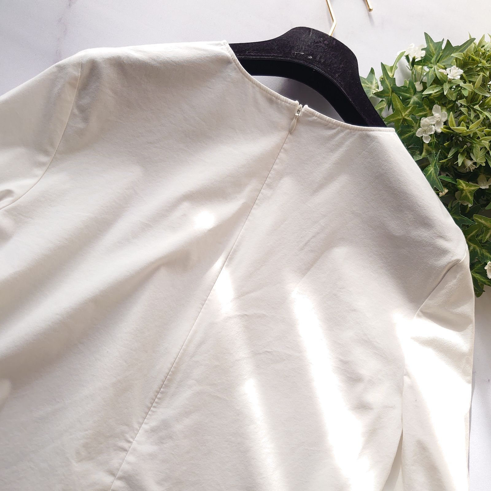 23SS セオリーリュクス 七分袖カットソー ブラウス ホワイト 38 M