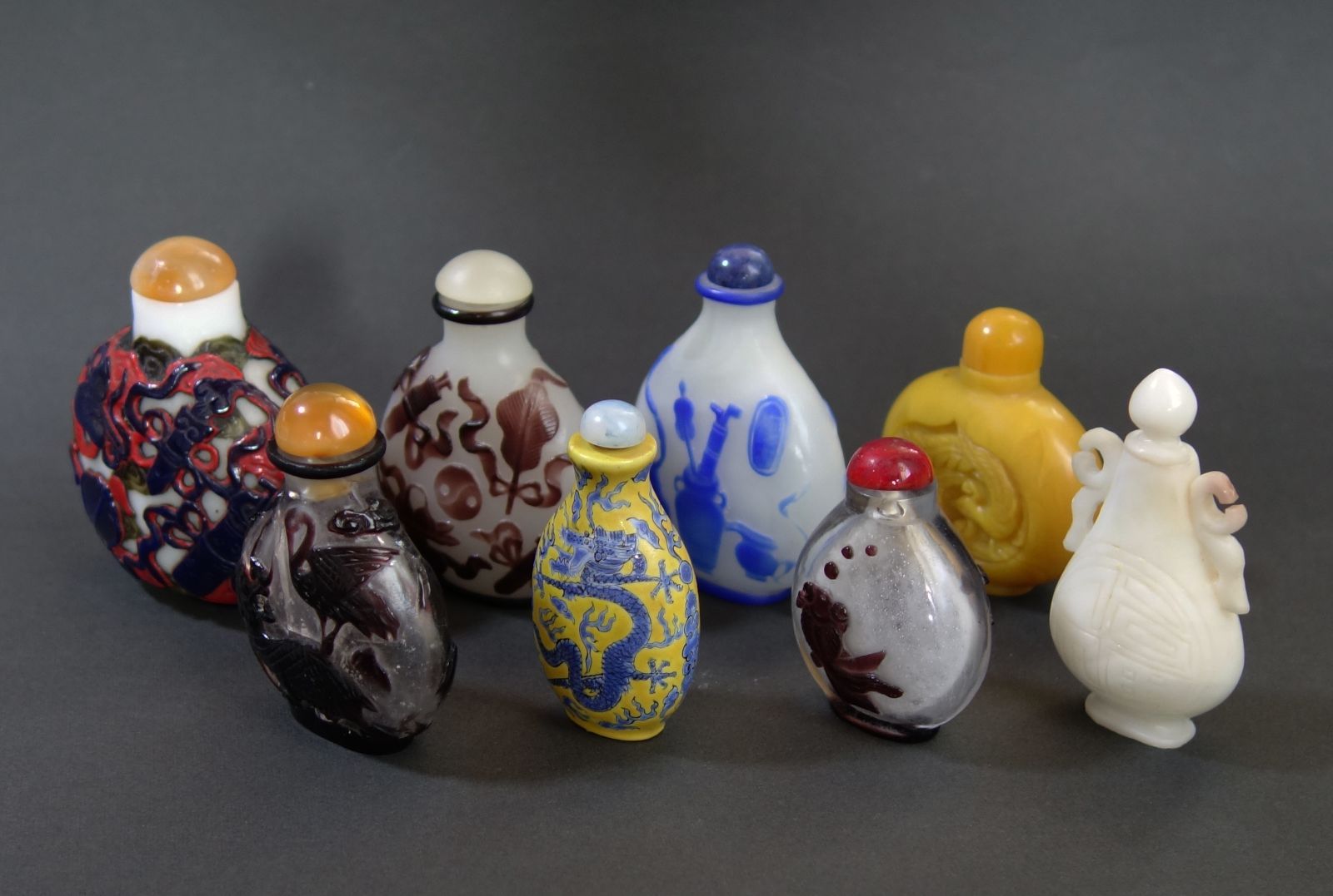 中国美術 【 鼻煙壺 ×8点 】 喫煙具 中国古玩 骨董 古美術 Cc25051601