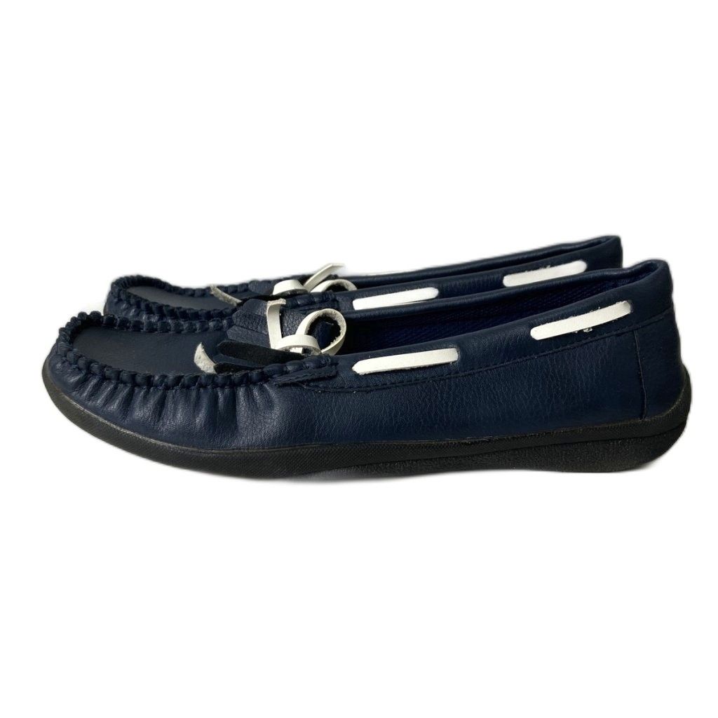 CIRCLE レザーローファー モカシン シューズ タッセル 24.0 ネイビー