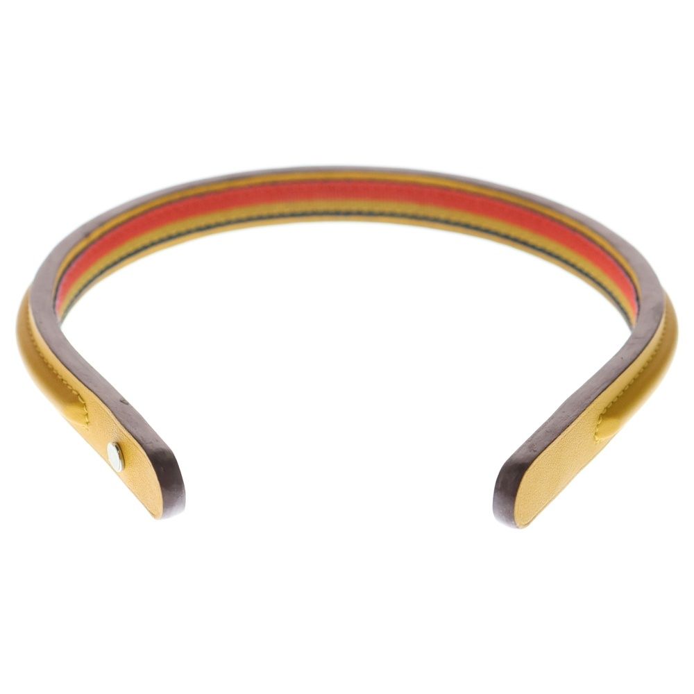 中古)Hermèsエルメス アートプリント ヘアバンド/黄色カチューシャ