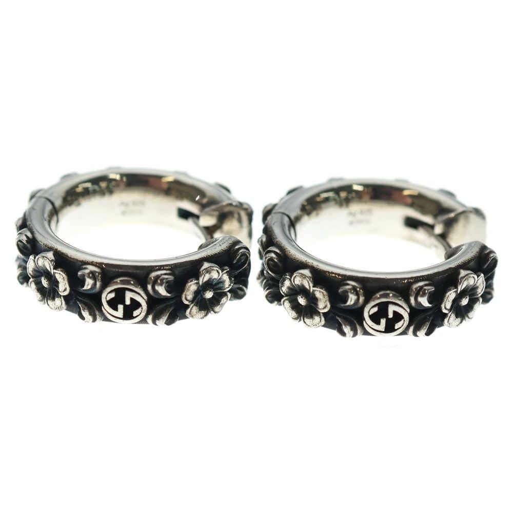 GUCCI (グッチ) インターロッキング フラワーモチーフピアス シルバー