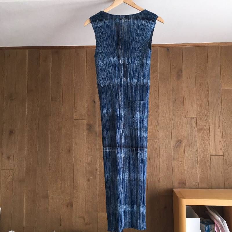 美品 プリーツプリーズPLEATS PLEASE デニム ワンピース3 PP12-JH521  