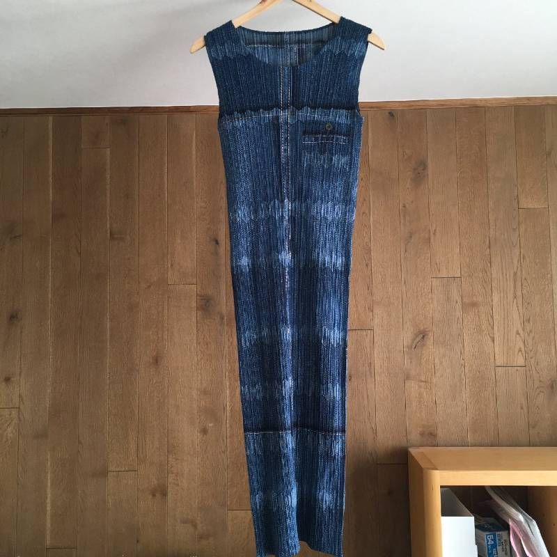 美品 プリーツプリーズPLEATS PLEASE デニム ワンピース3 PP12-JH521  