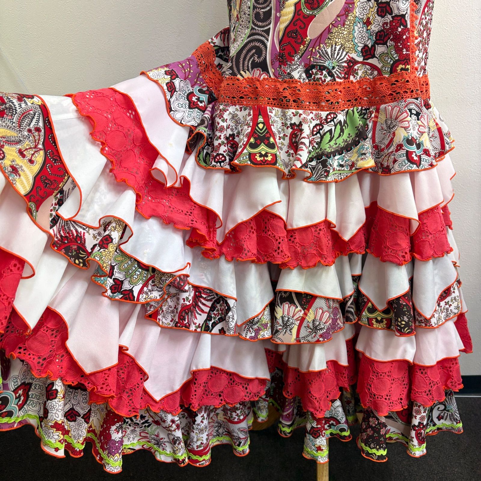 ソニアジョーンズ】フラメンコ衣装 スカート ファルダ カラフル