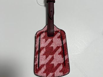 Coach コーチ ラゲッジタグ 千鳥格子柄 荷物タグ Luggage Tag ピンク