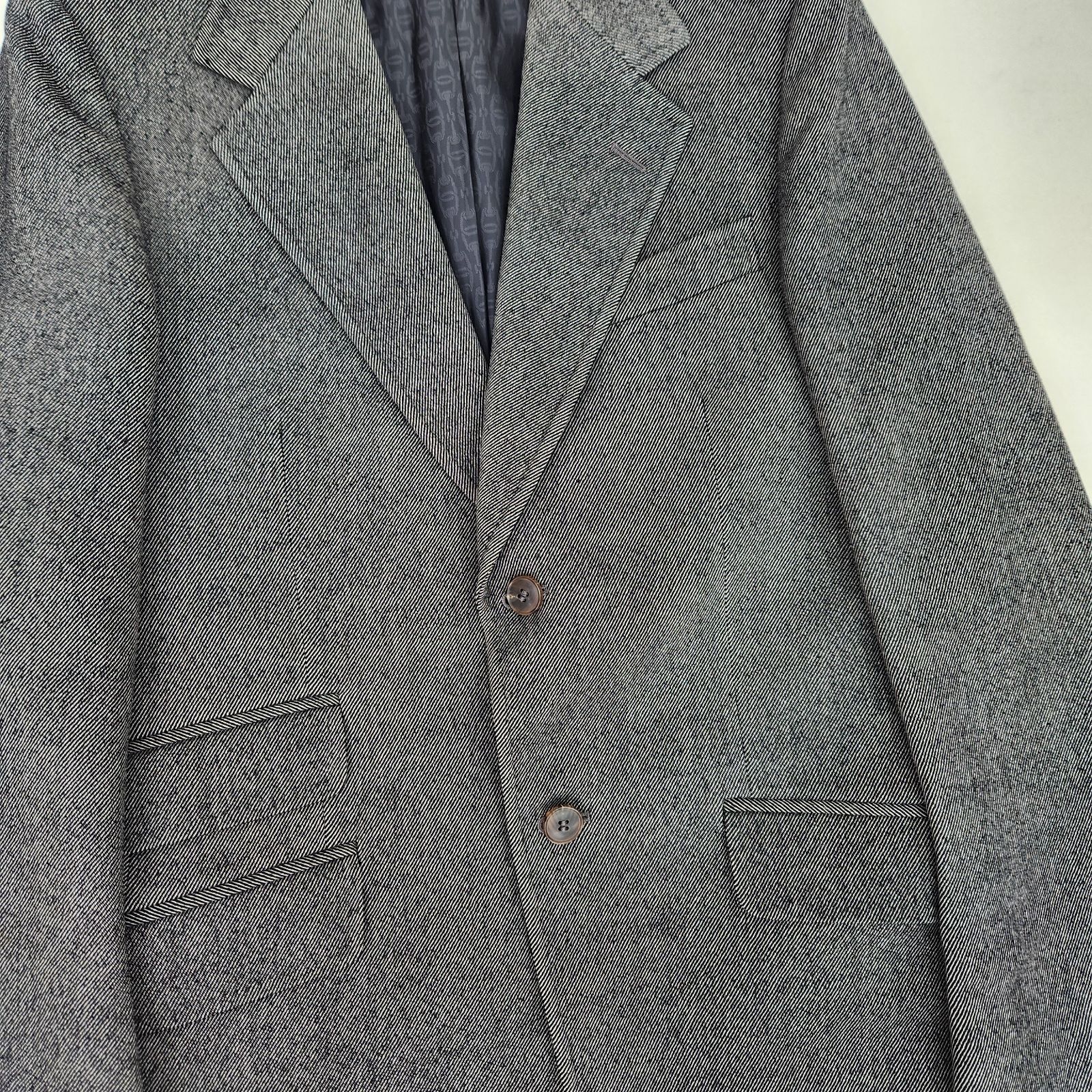 【美品】グッチ スーツ ウール モヘア グレー 46サイズ トムフォード期 伊製 GUCCI スーツセットアップ トムフォード期 裏地総柄 ウール 46 S M相当