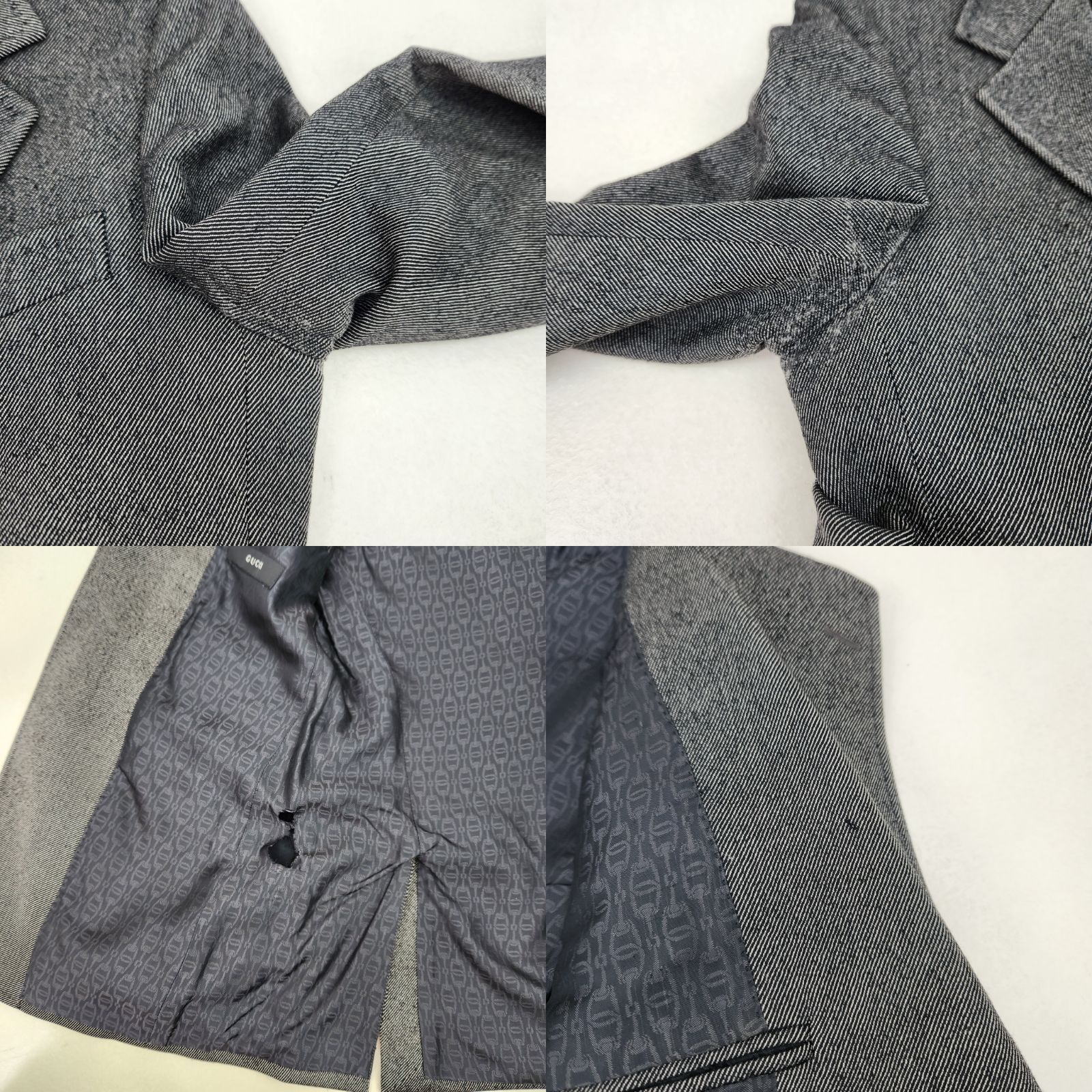 GUCCI スーツセットアップ トムフォード期 裏地総柄 ウール 46 S M相当