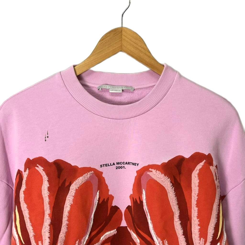 【正規品】ステラマッカートニーフラワープリント 刺繍 スウェット ステラマッカートニー STELLA McCARTNEY フラワープリント 刺繍