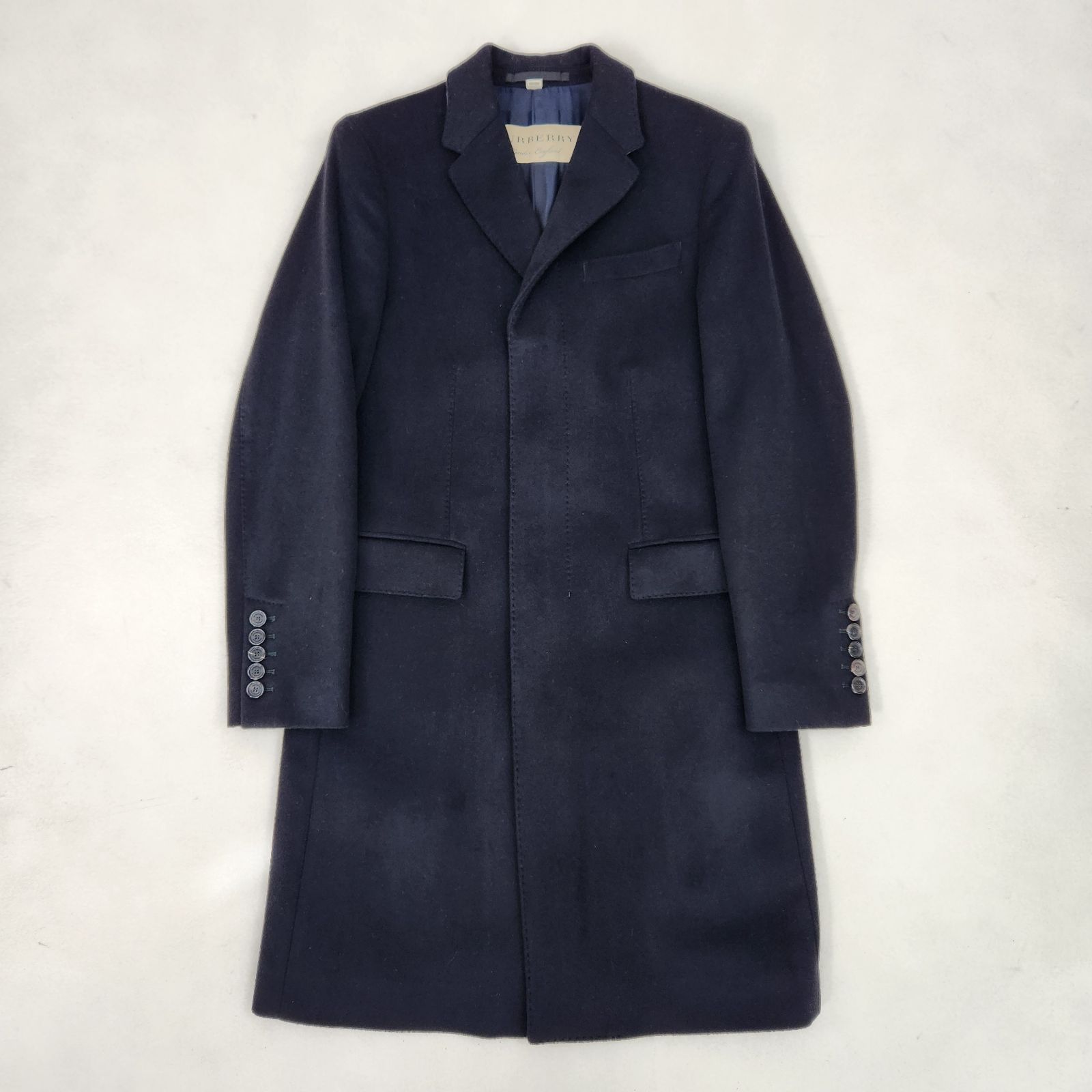 美品 BURBERRY チェスターコート 現行 カシミヤ ノバチェック 46 180