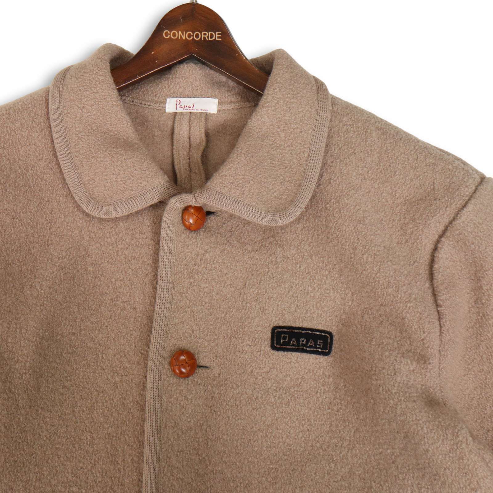 Papas パパス 秋冬 ウール100%☆ ロゴ パイピング ジャケット Sz.L~XL
