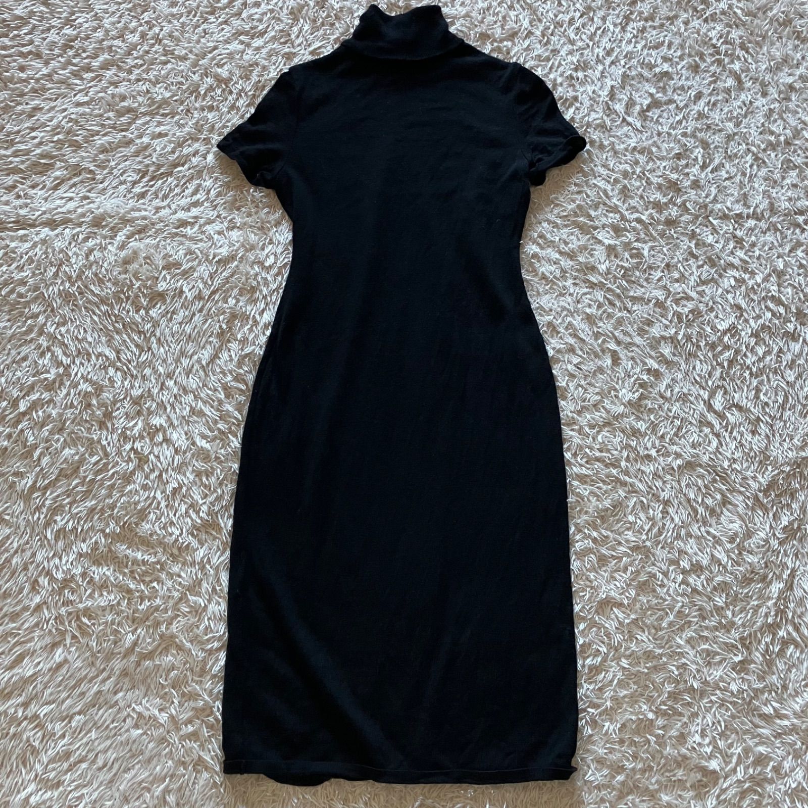 フォクシーニューヨーク ニットワンピース 半袖 黒 40 - メルカリ