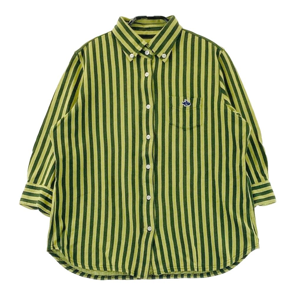 サイズ：2 PEARLY GATES パーリーゲイツ 五分袖シャツ ストライプ柄