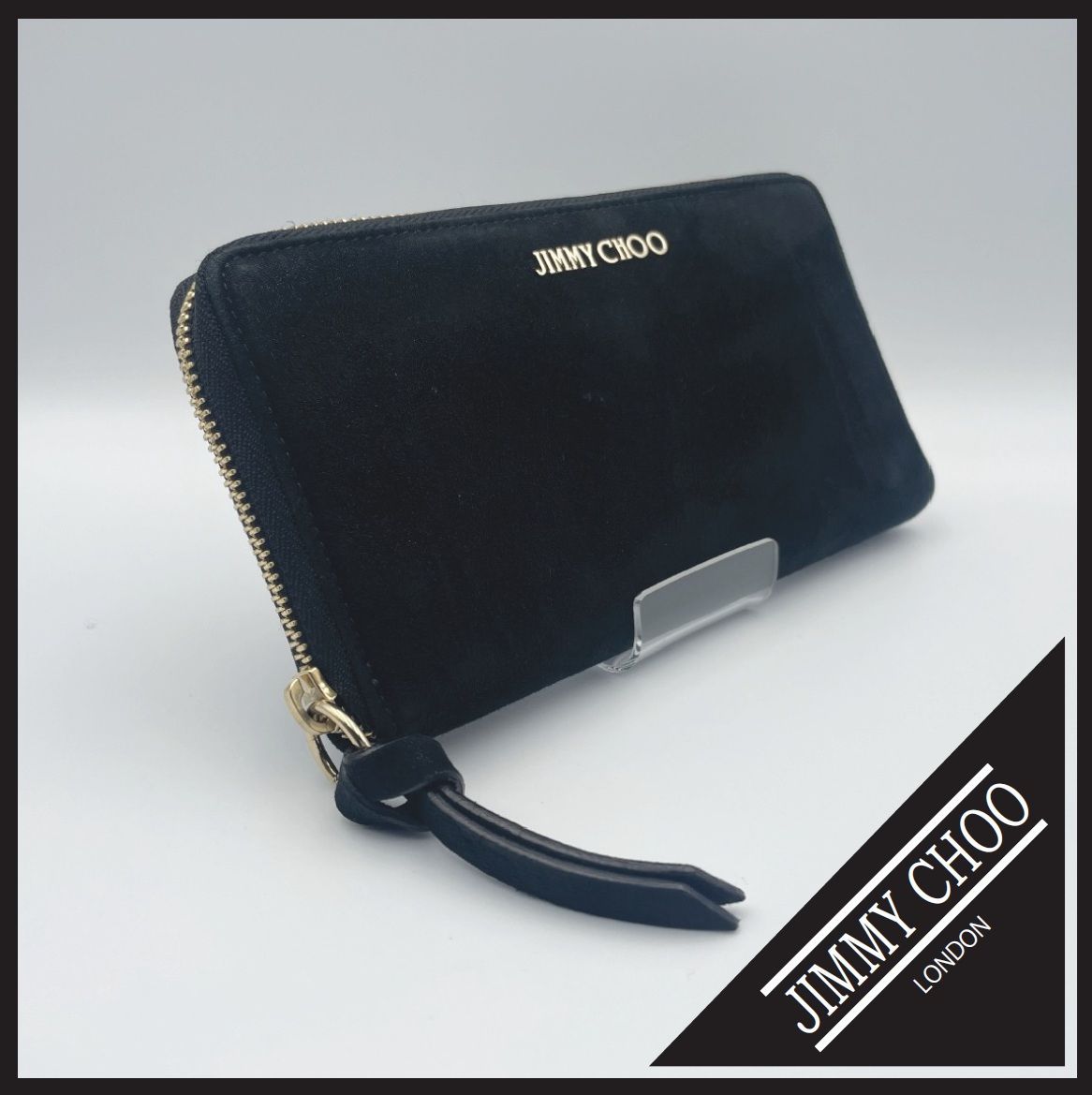 JIMMY CHOO（ジミーチュウ） ヌバック 長財布 ラウンドファスナー 