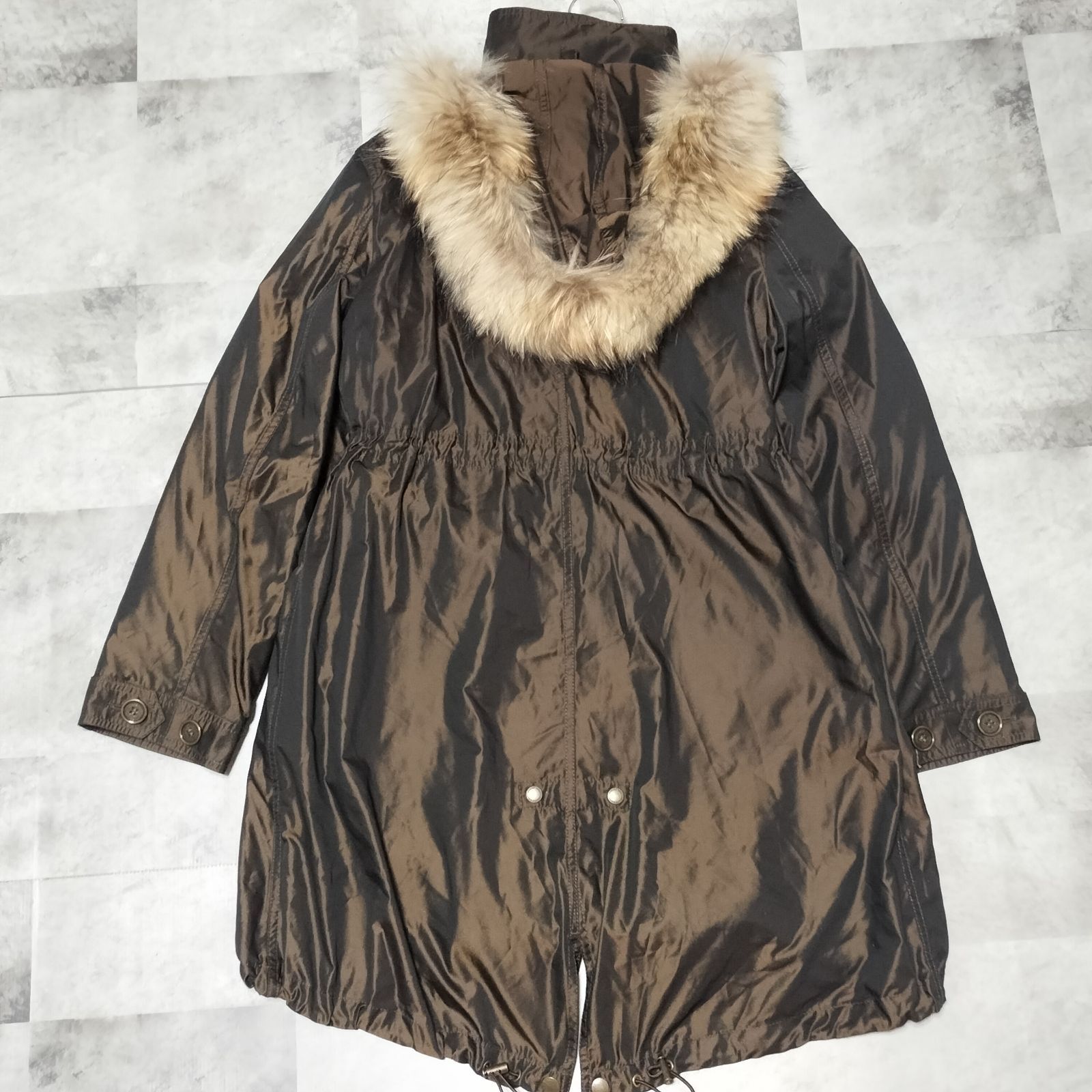 美品】BURBERRY LONDON 7way ラクーンファー ロングコート
