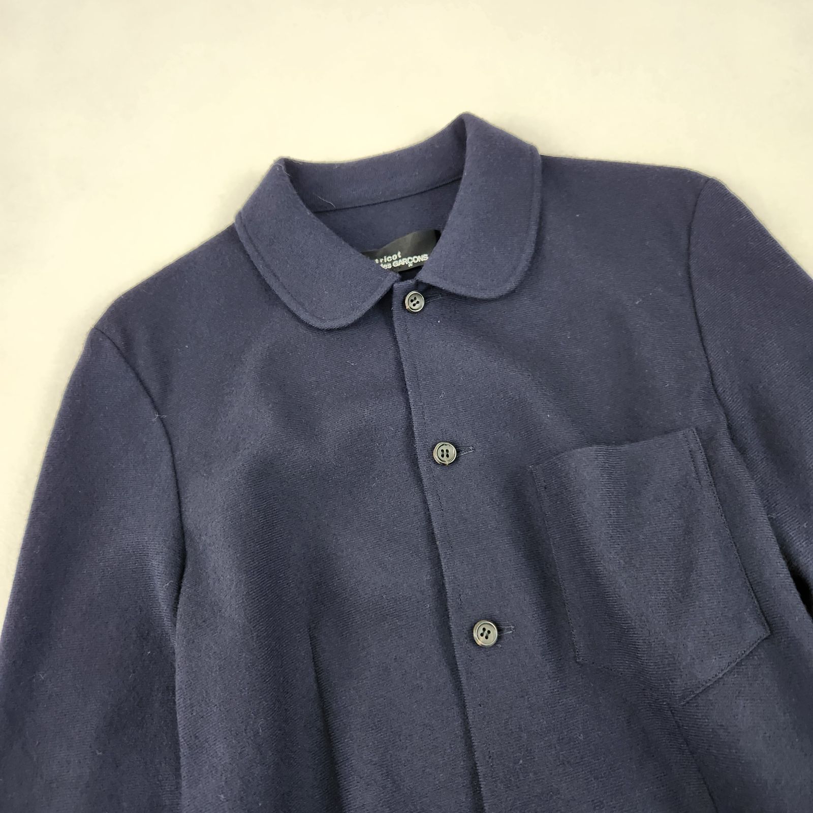 美品 トリココムデギャルソン ロングワンピース 丸襟 ドッキング