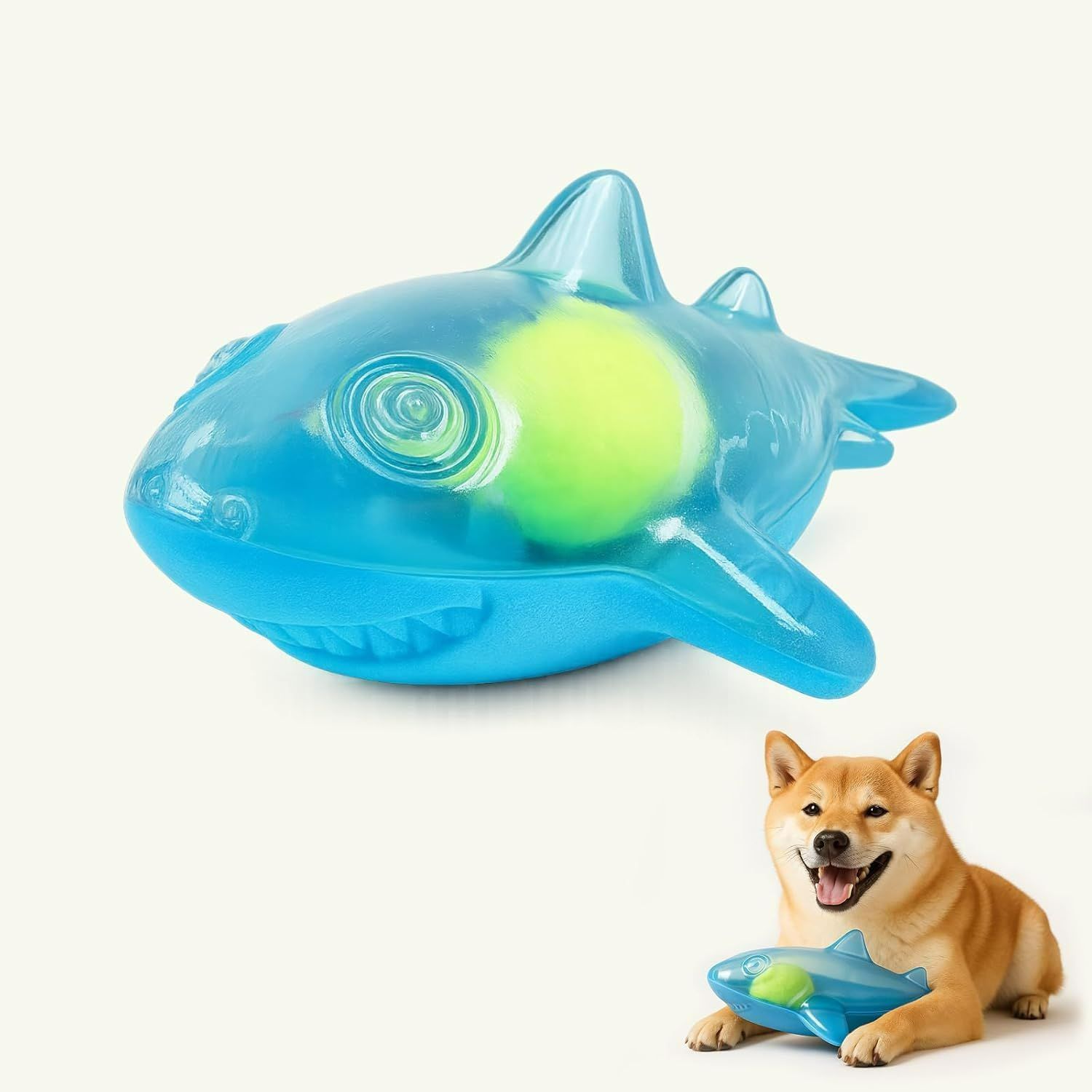 犬 おもちゃ 噛む 音が鳴るおもちゃ 犬用おもちゃ ?んでも壊れにくい サメ形 ユニークなデザイン 洗える ゴム素材 無毒 ボール付き 耐久性 